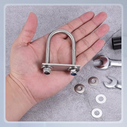 METALLIXITY U Bolts 4Set M8x34x80,Round U Bolt Kits 304 SS U Clamp - color: Silver, size: M8x34x80mm