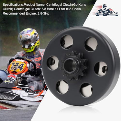 Go Kart Clutch 5/8" Bore 11 Tooth for #35 Chain, Fit for 2.8HP 97cc Engine - size: 5/8" Bore 11T