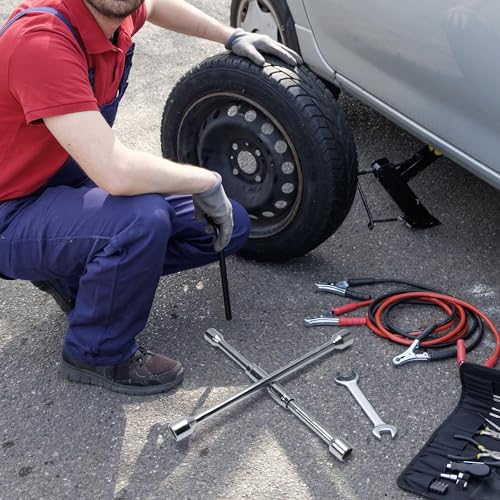 TONDA 4 Way Lug Wrench, Foldable Tire Iron, Lug Nut Wrench, 17/19/21/23mm - style: Foldable