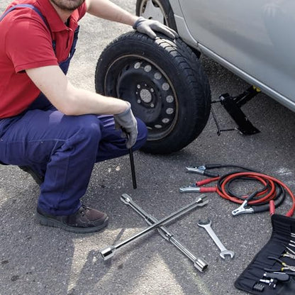TONDA 4 Way Lug Wrench, Foldable Tire Iron, Lug Nut Wrench, 17/19/21/23mm - style: Foldable