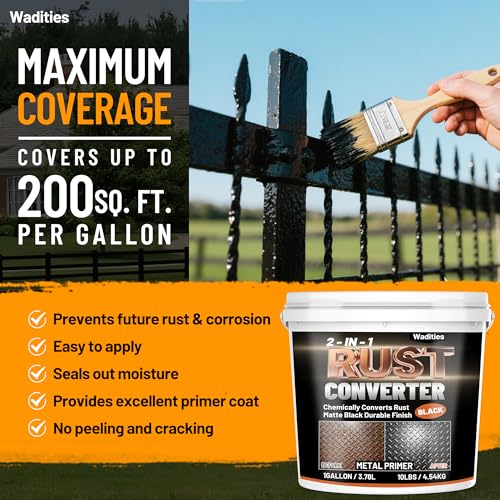 2-in-1 Rust Converter & Metal Primer, 1 Gallon Black Rust Inhibitor Paint - size: 128 Fl Oz (Pack of 1)