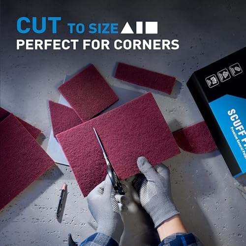 S SATC 6" x 9" Maroon General Purpose Scuff Pads,10 Pack Automotive Pads for Scuffing,Scouring,Sanding,Paint Primer Prep Adhesion Scratch for Automotive Restoration,Handicrafts - color: Maroon