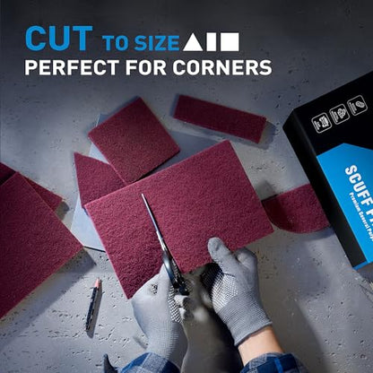 S SATC 6" x 9" Maroon General Purpose Scuff Pads,10 Pack Automotive Pads for Scuffing,Scouring,Sanding,Paint Primer Prep Adhesion Scratch for Automotive Restoration,Handicrafts - color: Maroon