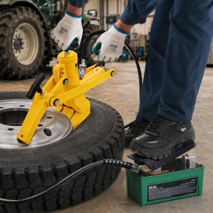 Air Hydraulic Pump with 6.6 ft Oil Hose, 10,000 PSI Foot Pedal Pump - color: Green Air Hydraulic Pump