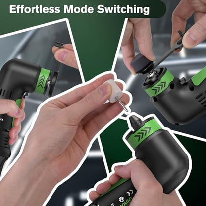 Ginour Cordless Mini Buffer Polisher for Car Detailing, 12V Mini Car Polisher Kit with 1"&1.2" Backing Plate,2X 2.0Ah Batteries and Accessories, RO/DA 6 Speeds for Polishing, Waxing, and Cleaning