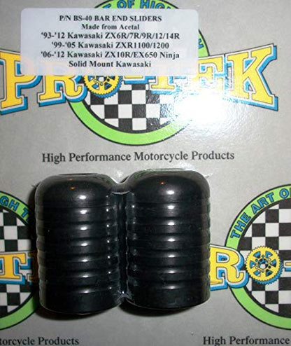 Pro-Tek Made for Kawasaki Ninja ZX14 ZX14R ZX-14R Bar End Sliders Black