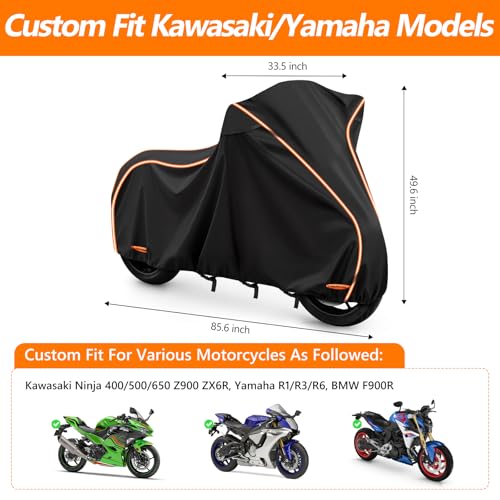 Motorcycle Cover for Kawasaki Ninja 400/500/650 Z900 ZX6R, Yamaha R1/R3/R6 - size: for Kawasaki Ninja