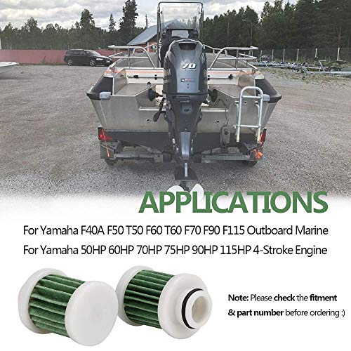 2PCS Primary Fuel Filter Element Compatible with Yamaha # 6D8-WS24A-00-00