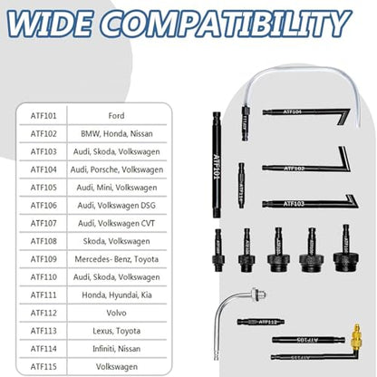 7.5L Transmission Fluid Pump Manual ATF Refill Tool Kit with 15pcs Adapters Automatic Transmission Fluid Refill Pump Set