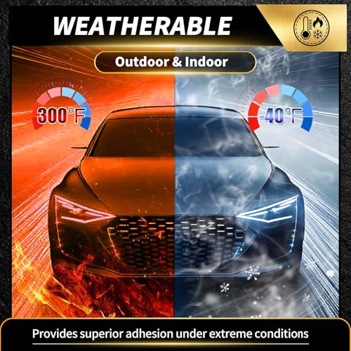 Heavy Duty Double Sided Tape for Automotive, No Residue,High Temperature Resistant Adhesive Strips for Rear Spoiler Wing,Rain Guard,Side Mirror Rain Guard,Secures dashcams,Car Accessories Interior - size: 3/5" x 20FT