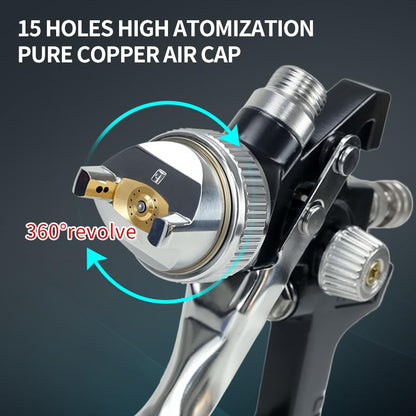 HVLP Gravity Feed Air Spray Gun with 1.4mm 1.7mm Nozzles and Mask,5pcs Fine Mesh Paint Filter Funnel 600cc Capacity Cup Air Spray Paint Gun for Auto Paint, Primer, Clear/Top Coat & Touch-Up