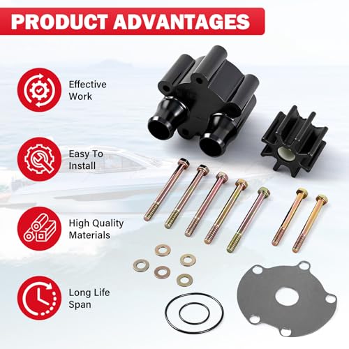 807151A14 Sea Water Pump Housing and Impeller Repair Kit Replacement for Mercruiser Bravo Engines Water Pump - Replaces Sierra 18-3150, Quicksilver 807151A14, Mercury 46-807151A14, 46-807151A7
