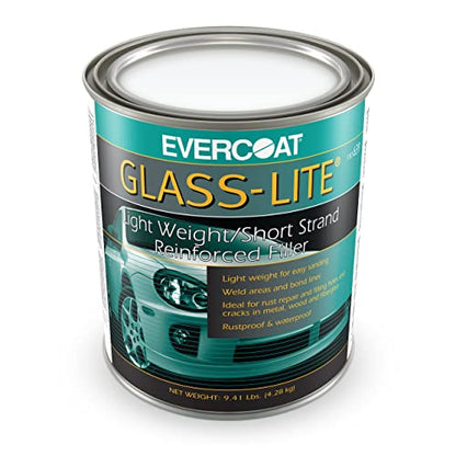 Evercoat Glass-Lite Lightweight Short Strand Reinforced Filler - Waterproof Body Filler - 128 Fl Oz