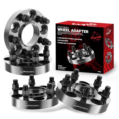 Wheel Accessories Parts 4 Pcs Hub Centric Wheel Spacers Adapters 5 on 115mm 5x115mm 1.00 Inch Thick 71.5mm Hub M14x1.5 14x1.5 Thread Stud Fits Chrysler 300 ｜ Dodge Challenger Charger Magnum - size: 1.00" Thick, style: 4 Pack