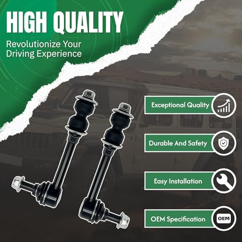2PCS Rear Stabilizer Sway Bar End Links Fit for Pontiac 2008-2009 Torrent, for Chevy 2008-2009 Equinox, 2010-2017 Equinox, for GMC 2010 2011 2012 2013 2014 2015 2016 2017 Terrain ‎‎K750427 - size: K750427 X2