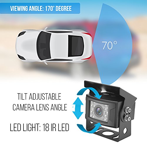 Pyle 7’’ Monitor Vehicle Safety System - Built in 2.4Ghz Antenna Wireless Video Transmitter & Receiver, Waterproof, Single Camera Connectivity with Night Vision, Use for Bus, Truck, Trailer or Van