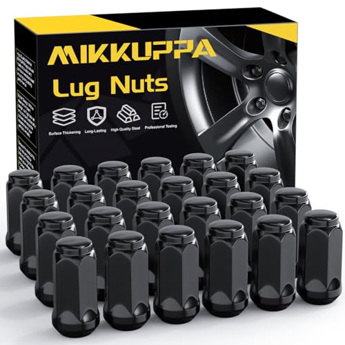 MIKKUPPA 9/16-18 Wheel Lug Nuts, Black 24PCS Closed End Lug Nuts 19mm Hex - color: Black, size: 9/16"-18 (24PCS)