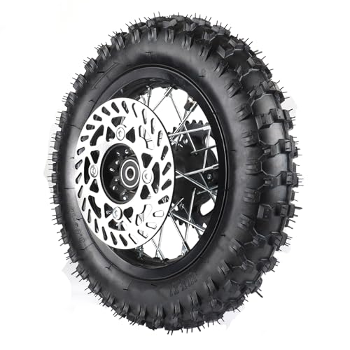 12mm Axle Rim Wheel with 80/100-10 3.00-10 Tire Tube+420 Rear Chain Sprocket+brake disc For Apollo SSR 70cc 110cc 125cc XR CRF Dirt Pit Bike Mini Motorcycle