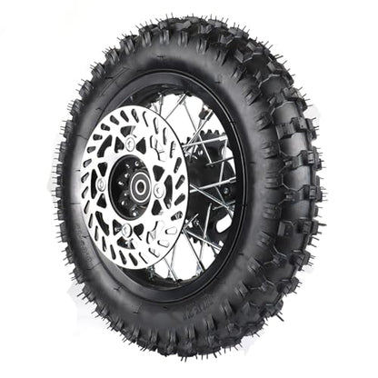 12mm Axle Rim Wheel with 80/100-10 3.00-10 Tire Tube+420 Rear Chain Sprocket+brake disc For Apollo SSR 70cc 110cc 125cc XR CRF Dirt Pit Bike Mini Motorcycle