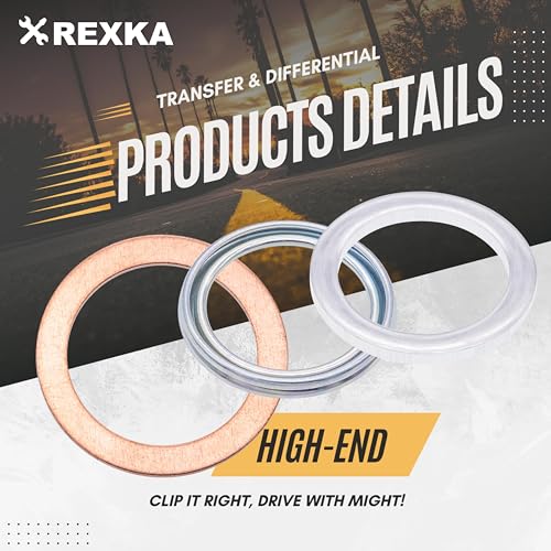 Rexka 24pcs Transfer & Differential Service Gasket Kit Compatible with Toyota Lexus 4Runner Land Cruiser Tundra Tacoma FJ Cruiser Highlander RAV4 Sequoia Sienna 1215710010 9043024003 90430A0003 - color: 24pcs