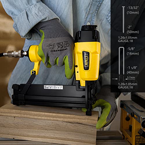 Stark USA 18-Gauge Pneumatic Brad Nailer and 6-Gallon Pancake Air Compressor Combo, 150 PSI Oil-Free Portable Electric Compressor Kit for Finish Carpentry