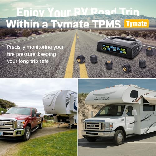 Tymate TM2 RV Tire Pressure Monitoring System, TPMS 6 Sensors & Booster Kit - size: 6-Sensors + Repeater Kit