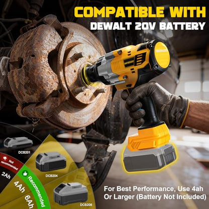 NATBEESY Cordless Impact Wrench Compatible with DeWalt 20V Battery: 1/2 Inch Hog Ring Impact Driver - High Torque - 2300N.m/1700Ft-lbs Cordless Impact Gun - Brushless Motor with LED Light - Tool Only - style: 2300N.M