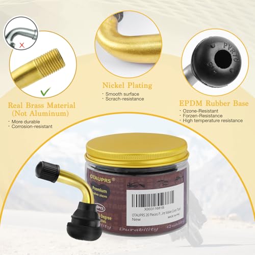 Tire Valve Stems PVR70 (20 Pcs), 90 Degree Motorcycle Valve Stem, Snap-in Valve Stems Compatible with Yamaha Honda Kawasaki Suzuki Triumph Harley, Valve Stem for Motorcycle, ATV, Scooter - color: PVR70 90 degree 20 Pcs