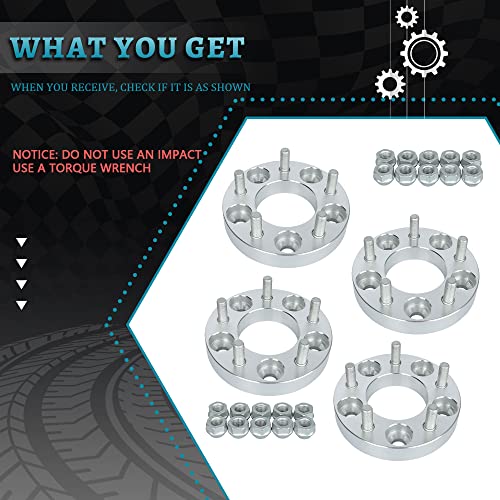IRONTEK 25mm 5x114.3mm Wheel Spacers (1in, 73mm Hub Bore, 12x1.5 Studs) 5x4.5 Wheel Spacers Adapter 25mm FITS Acura RSX NSX CL TSX TL RL for Toyota Rav4 for Chrysler 300M for Hyundai Tiburon 4PCS - size: 1"|5x4.5|4PCS