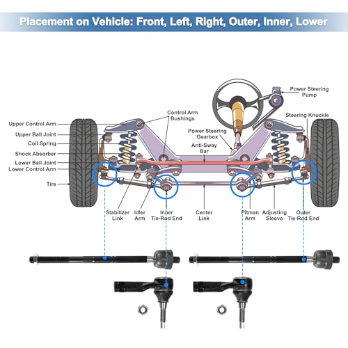 X AUTOHAUX 10 Pcs Front Sway Bar Inner Outer Tie Rod Lower Ball Joint Kit for Ford F-150 2005-2008 2WD ONLY Suspension Kit Stabilizer Bar Link Steering Tie Rod End