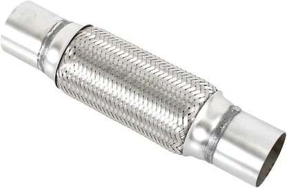 2" X 8" /12" Universal Stainless Steel Exhaust Flex Pipe， Double Braid Exhaust Flex Tube For Heavy Duty and Cars - size: 2”X8"/12"