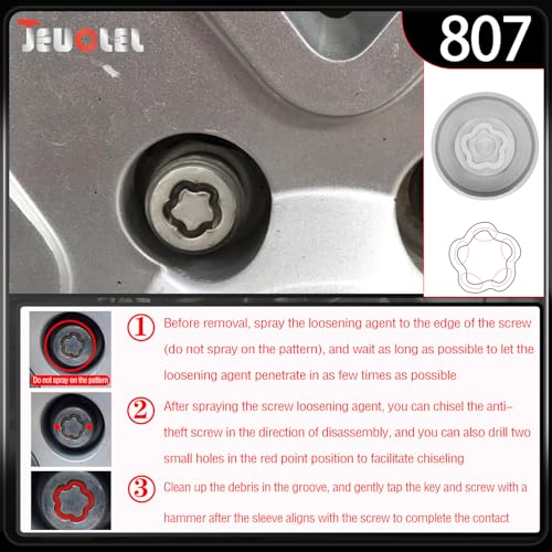 807 Wheel Locking Nut Key for Jeep, ID 29mm Lug Removal Tool - size: 807