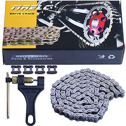 428H Motorcycle Chain+ Chain Breaker,104-links Heavy Duty Drive Chain - size: 104