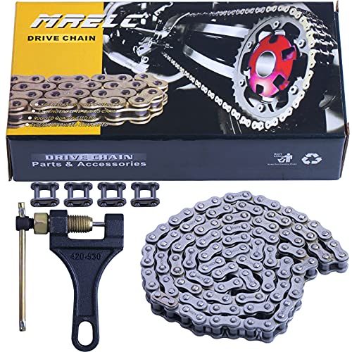 428 Motorcycle Chain+ Chain Breaker,114-links Heavy Duty Drive Chain - size: 114
