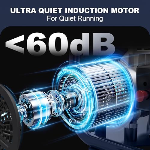 STEALTH Air Compressor 3 Gallon, Quiet Air Compressor, Oil-Free,for Tire Inflator, Auto Repair, Woodwork Nailing (SAQ-1301) - style: SAQ-1301