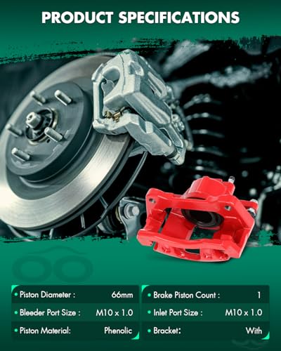 SCITOO Front Left/Right Disc Brake Caliper With Bracket 18B5044 Red - size: Front[18B5044]Red