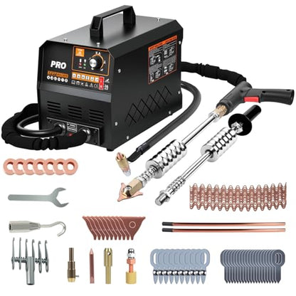 Dent Puller Welder 3.5KW Spot Welder Dent Puller Machine, Auto/Manual Welding, 110V 4200A Auto Body Repair Kit with 6 Welding Modes & Overheat Protection for Car/Truck/Motorcycle - color: Black