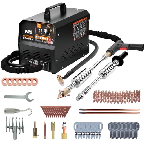 Dent Puller Welder 3.5KW Spot Welder Dent Puller Machine, Auto/Manual Welding, 110V 4200A Auto Body Repair Kit with 6 Welding Modes & Overheat Protection for Car/Truck/Motorcycle - color: Black