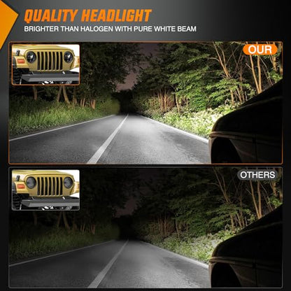 Nilight 2PCS 7 Inch LED Headlights Compatible with 2007-2017 JK JKU - color: JK Headlight White 2007-2017
