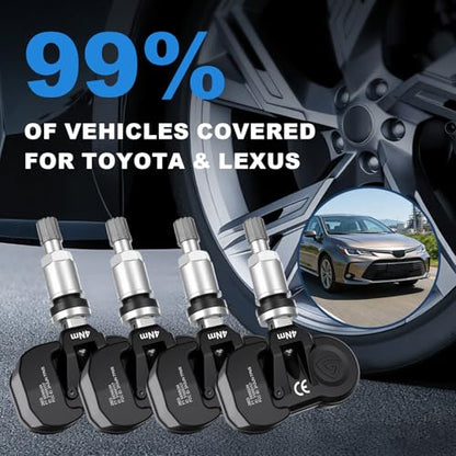 TPMS Sensor Multi-Protocol Tire Pressure Sensors 315MHz & 433MHz 4 PCS - size: 42607-33021