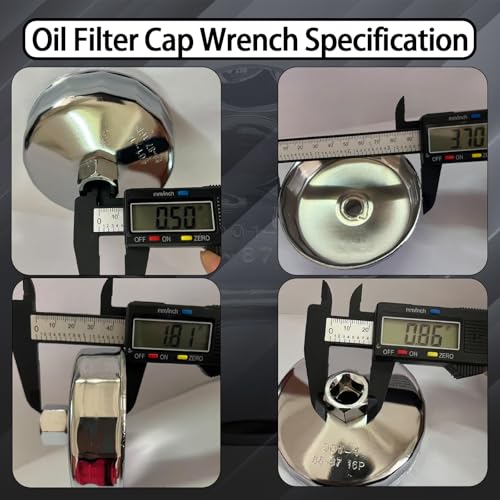 86-87mm Oil Filter Wrench, 16 Flute Wrench & 1/2Inch Square Oil Filter Cap Wrench Removal Tool Socket - size: 87mm 16 Flute