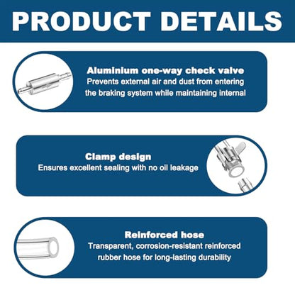2pcs Manual Brake Bleeder Kit, Brake Bleeder Hose Kit, Brake Bleeder Tool - size: Brake Fluid Bleeder Kit - 2pcs