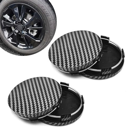 4PCS Car Wheel Center Caps, Center Caps for Rims, ABS Snap-in Vehicle Wheel Hub Cover, OD 60MM/2.36In ID 56MM/2.2In Modified Car Rim Cover Replacements for Most SUV Sedan Truck (Carbon Fiber) - color: Carbon Fiber