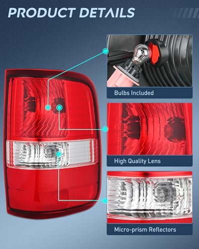 Nilight Taillight Assembly for 2004-2008 Ford F150 Passenger Side - color: Passenger Side