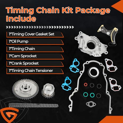 LS Oil Pump Timing Chain Kit with Gasketes 5.3 High Volume for Chevy GMC - size: 10295