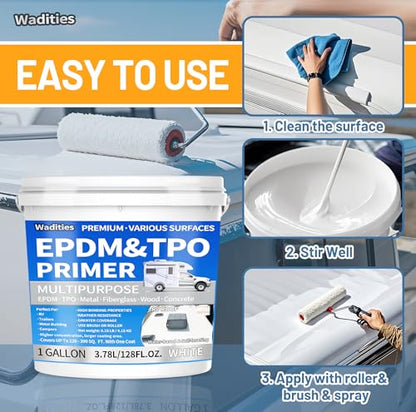 EPDM and TPO Primer White, High-Performance & Multi-Purpose RV Roof Primer