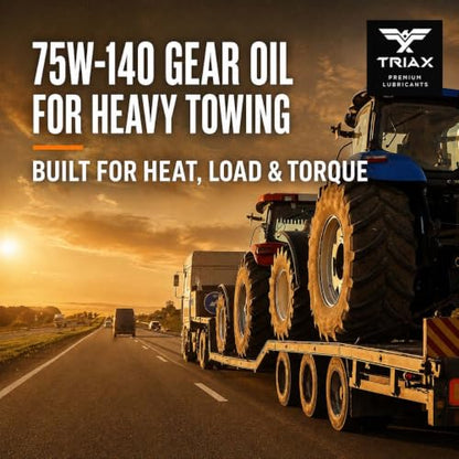 TRIAX Synergy Gear MAX 75W-140 GL-5, PAO Synthetic Long-Drain Axle, Differential Extreme Pressure Oil, Limited Slip Ready, 750,000 Mile Rating on Highway (4 Gallon Pack) - size: 4 Gallon Pack