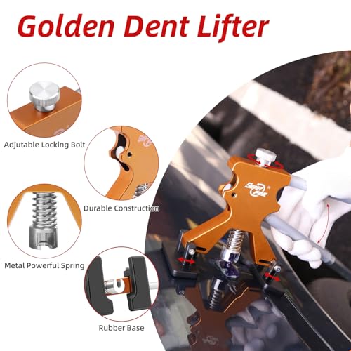 Super PDR Dent Puller Kit Paintless Dent Repair Kit for Car – Slide Hammer Suction Cup and PDR Light for 98% Auto Body Dent Removal, Hail Damage & Appliance Dents or Vehicle Dent Removal - size: PDR-A3