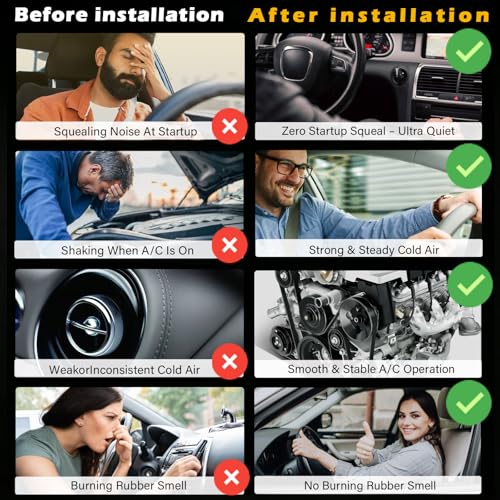 AC Belt 12576447 4PK960 EPDMand 38159 Serpentine belt kit for 2002-2006 Chevy Silverado 1500 2500 GMC Sierra Tahoe Yukon Escalade 4.8L 5.3L 6.0L V8, Air Compressor Serpentine Belt K040378 - size: 12576447+38159
