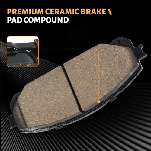 D1709 Front Ceramic Brake Pads Kit Fit For 2014-2015 Jeep Cherokee (for Vehicles with 12.99" Front and 12.6" Rear Rotor) - style: HZ1709